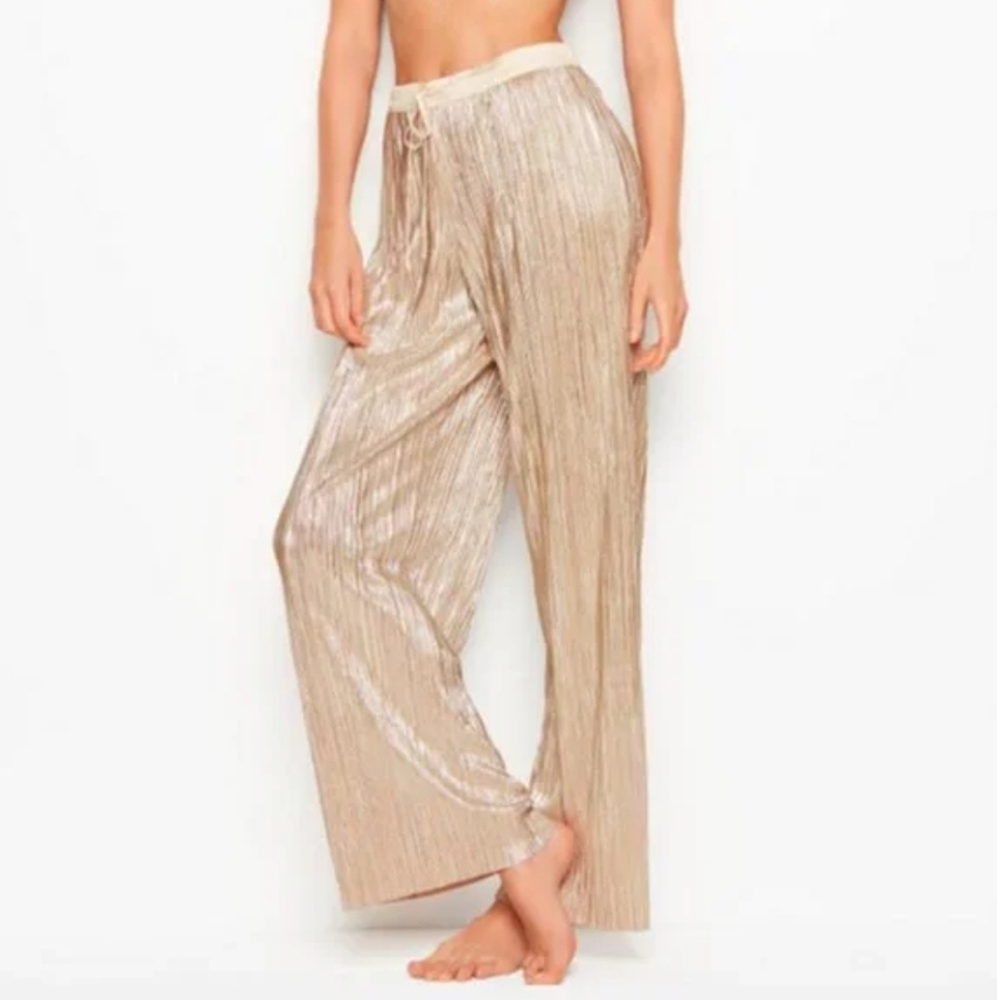 Victoria's Secret Metallic Striped Pleat PJ Pant Size M